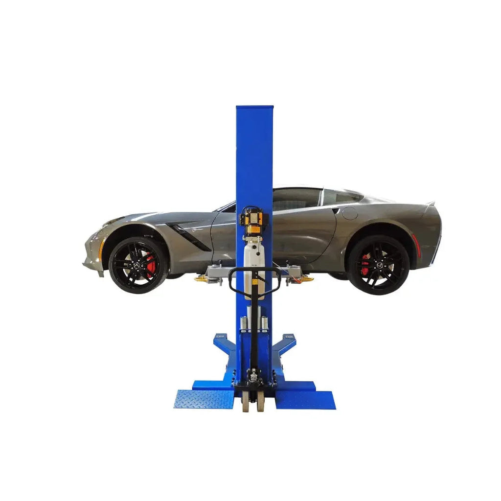 Ideal Mobile Single Column Automotive Lift- 6000lb Capacity Blue/Gray MSC-6KLP