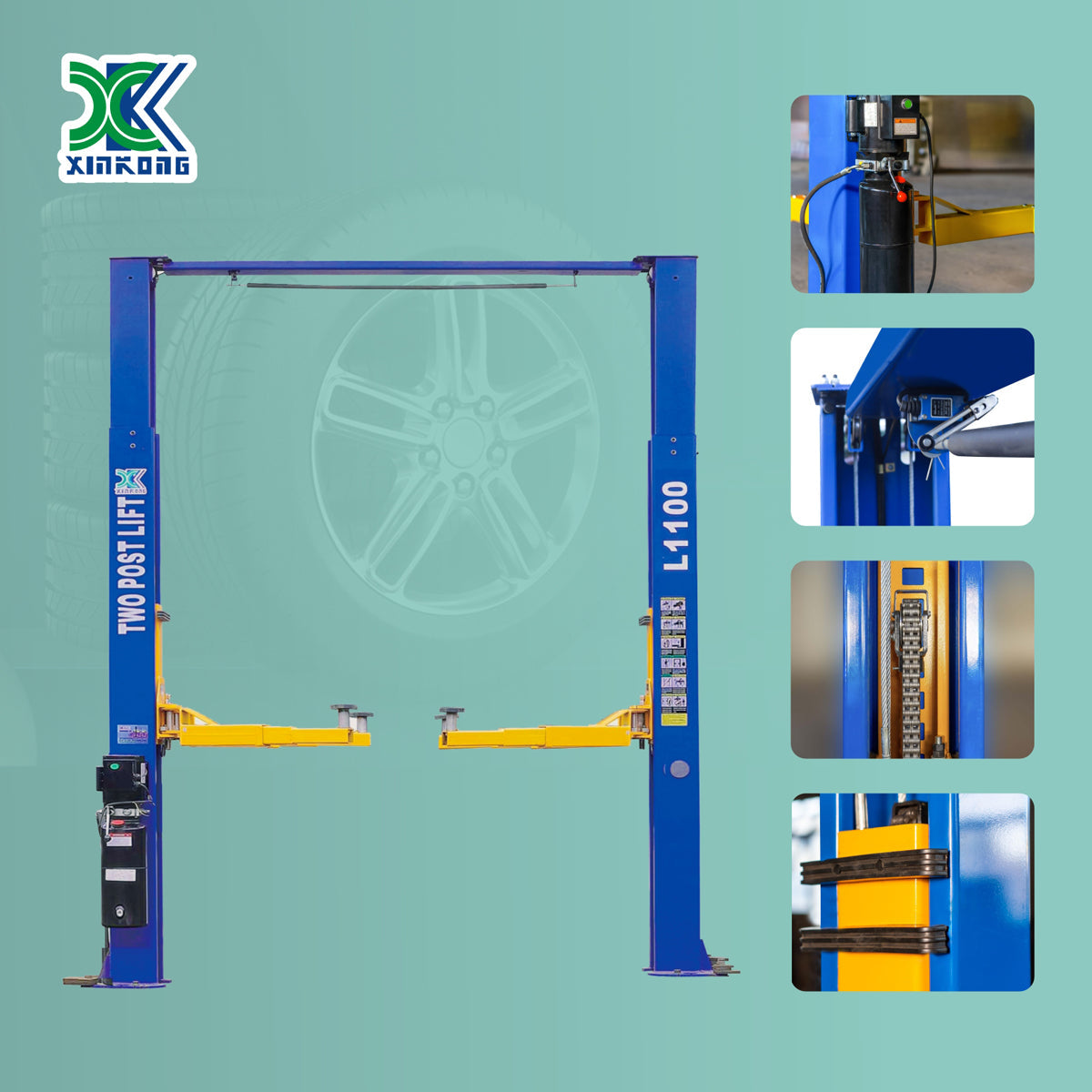 10,000 LBS CAR LIFT L1100 2 POST OVERHEAD CAR AUTO TRUCK HOIST 220V OR 110V