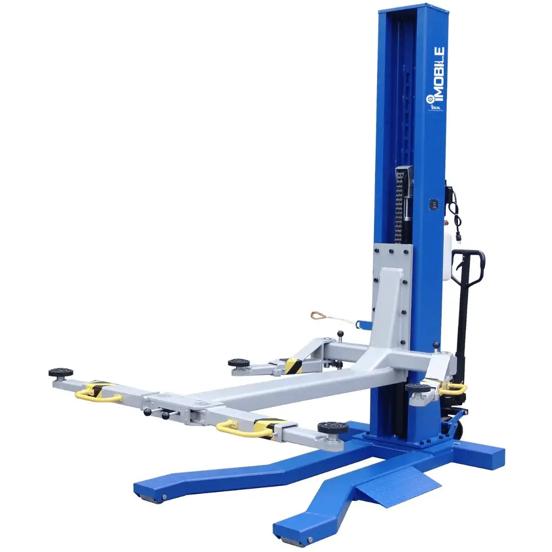 Ideal Mobile Single Column Automotive Lift- 6000lb Capacity Blue/Gray MSC-6KLP