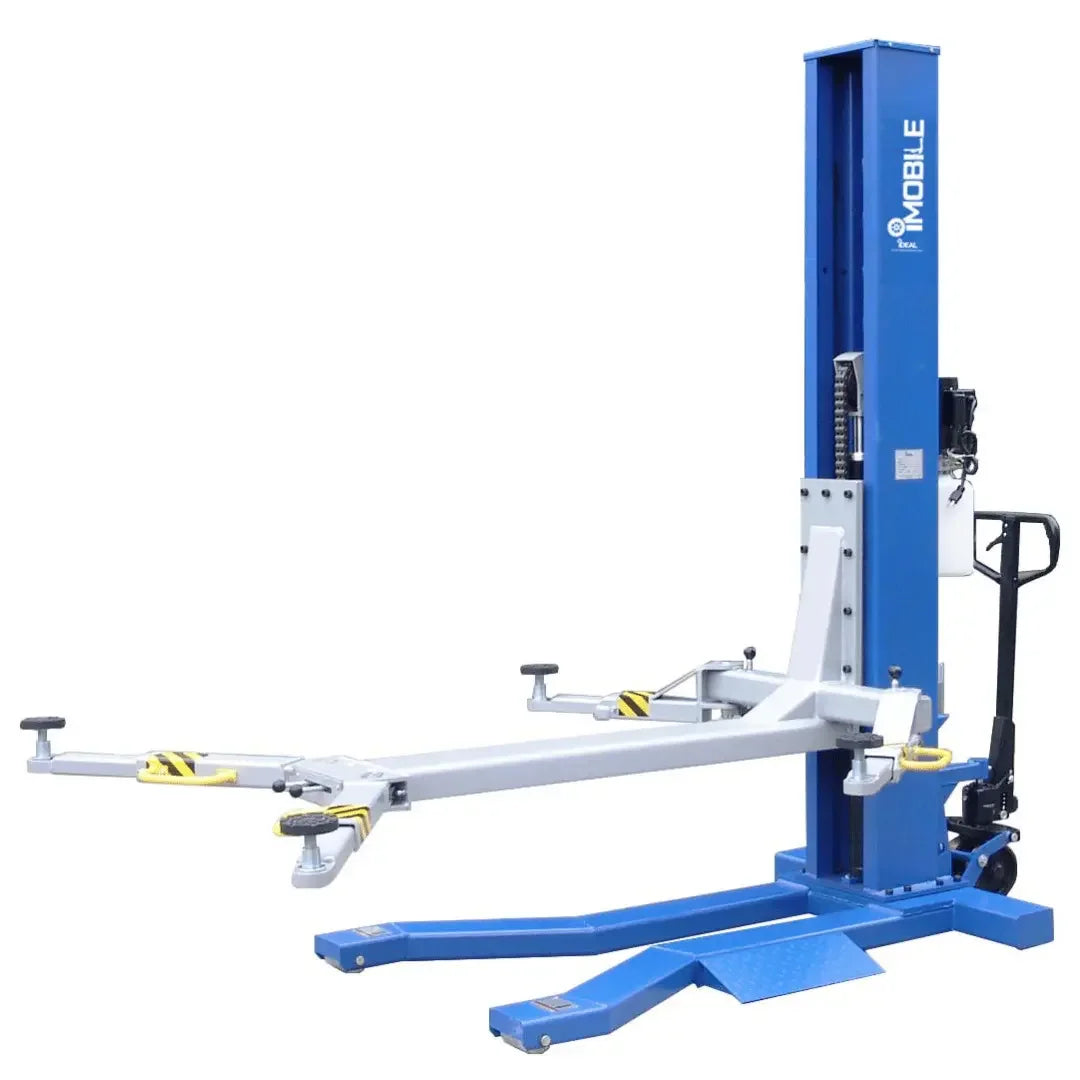Ideal Mobile Single Column Automotive Lift- 6000lb Capacity Blue/Gray MSC-6KLP