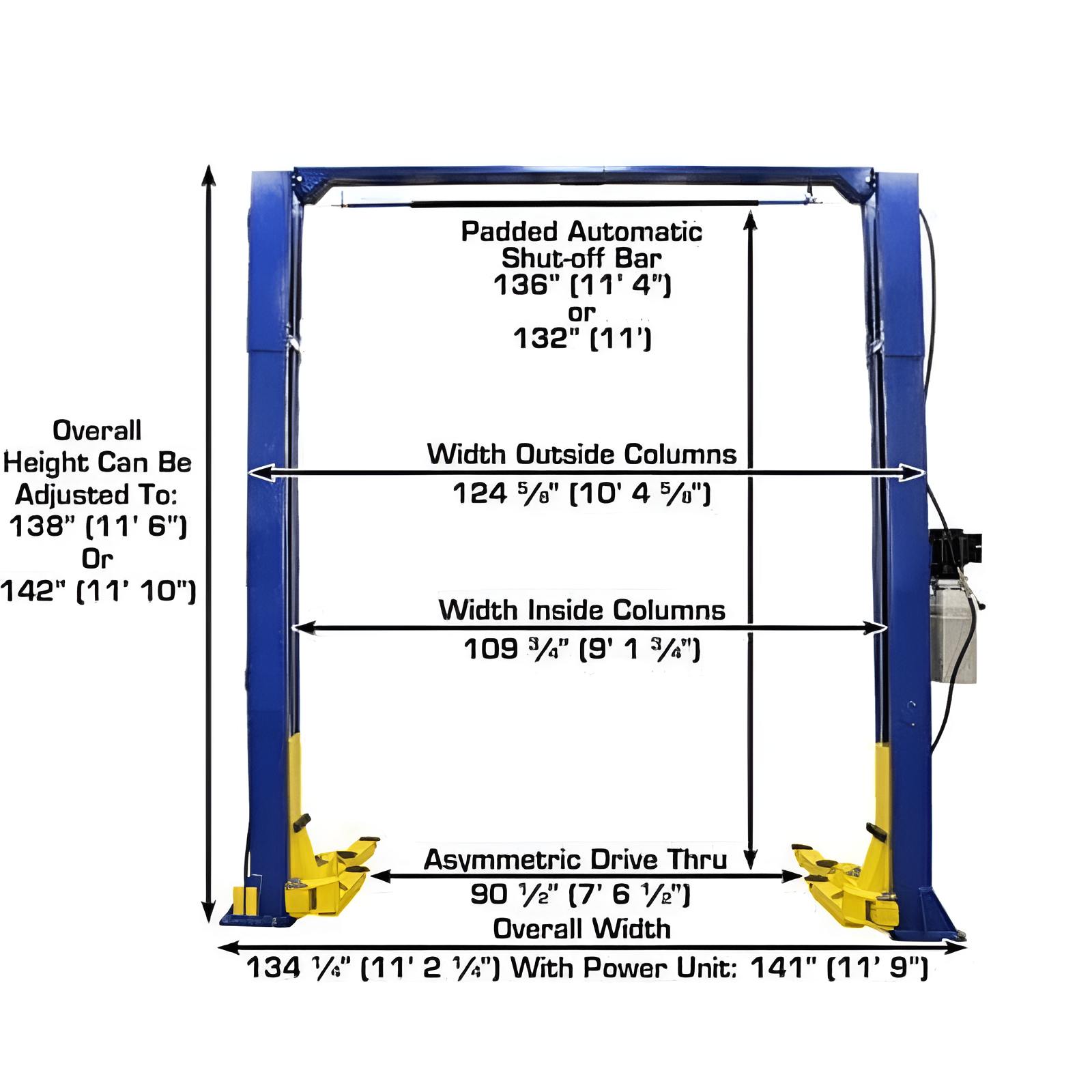 Atlas 9KOH 9,000 lb 2 Post Lift - Adjustable Height