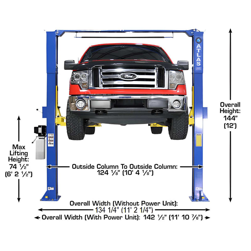 Atlas PRO 9D 9,000lb 2 Post Lift - Symmetric/Asymmetric Columns