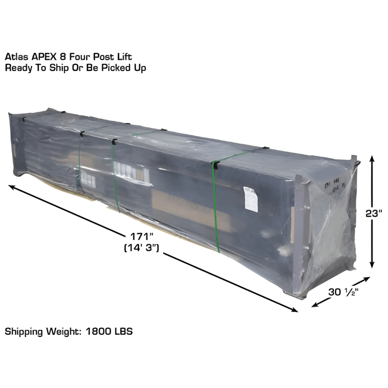Atlas APEX 8 4 Post Lift + (2) ProJack35 Sliding Jacks Combo