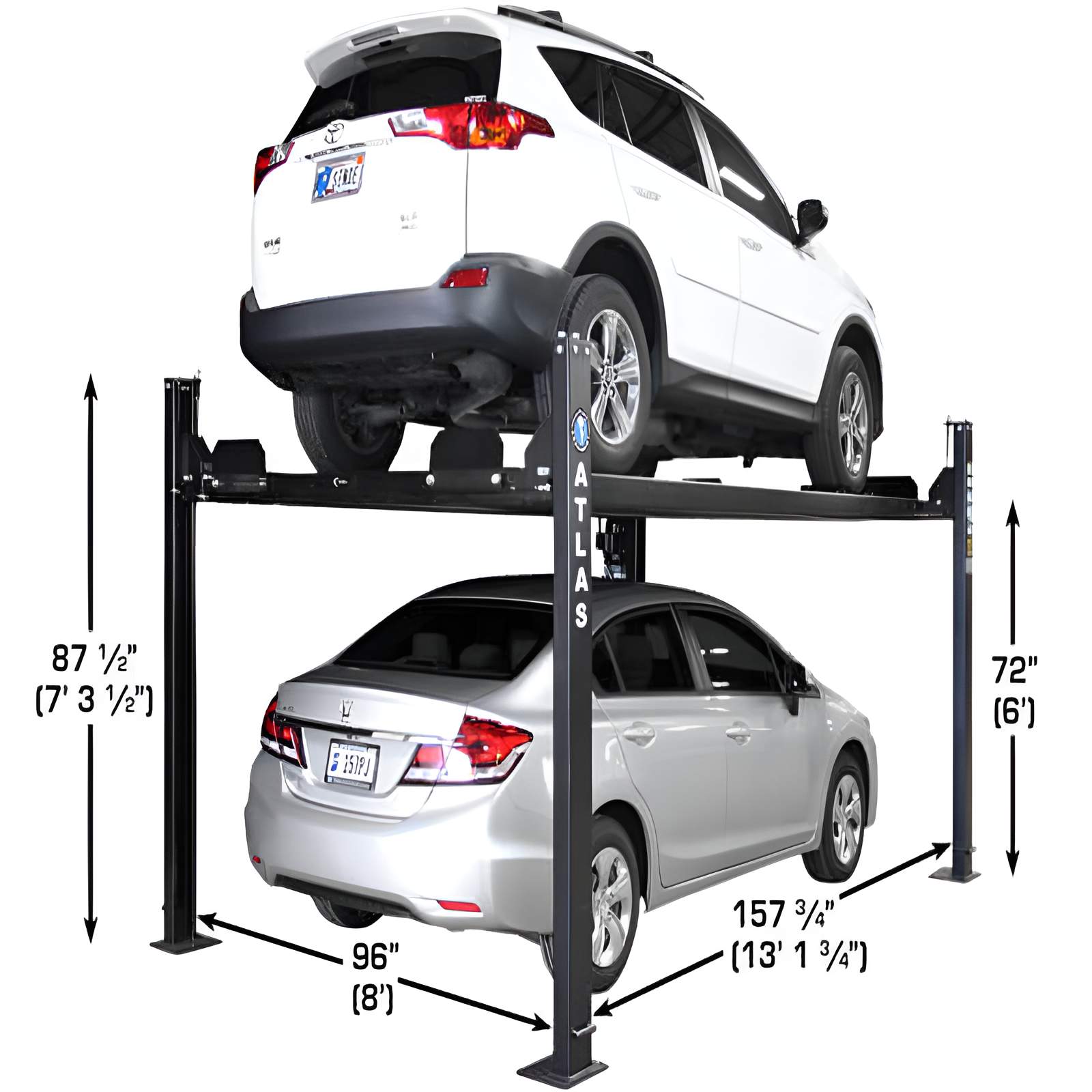 Atlas APEX 8 4 Post Lift + (2) ProJack35 Sliding Jacks Combo