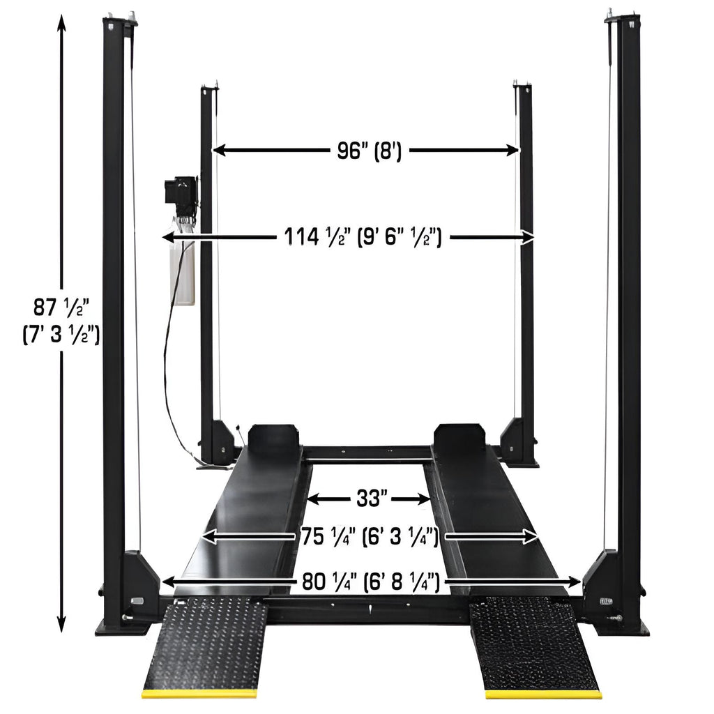 Atlas Apex 8, 8,000 lb 4 Post Vehicle Storage Lift - ALI Certified