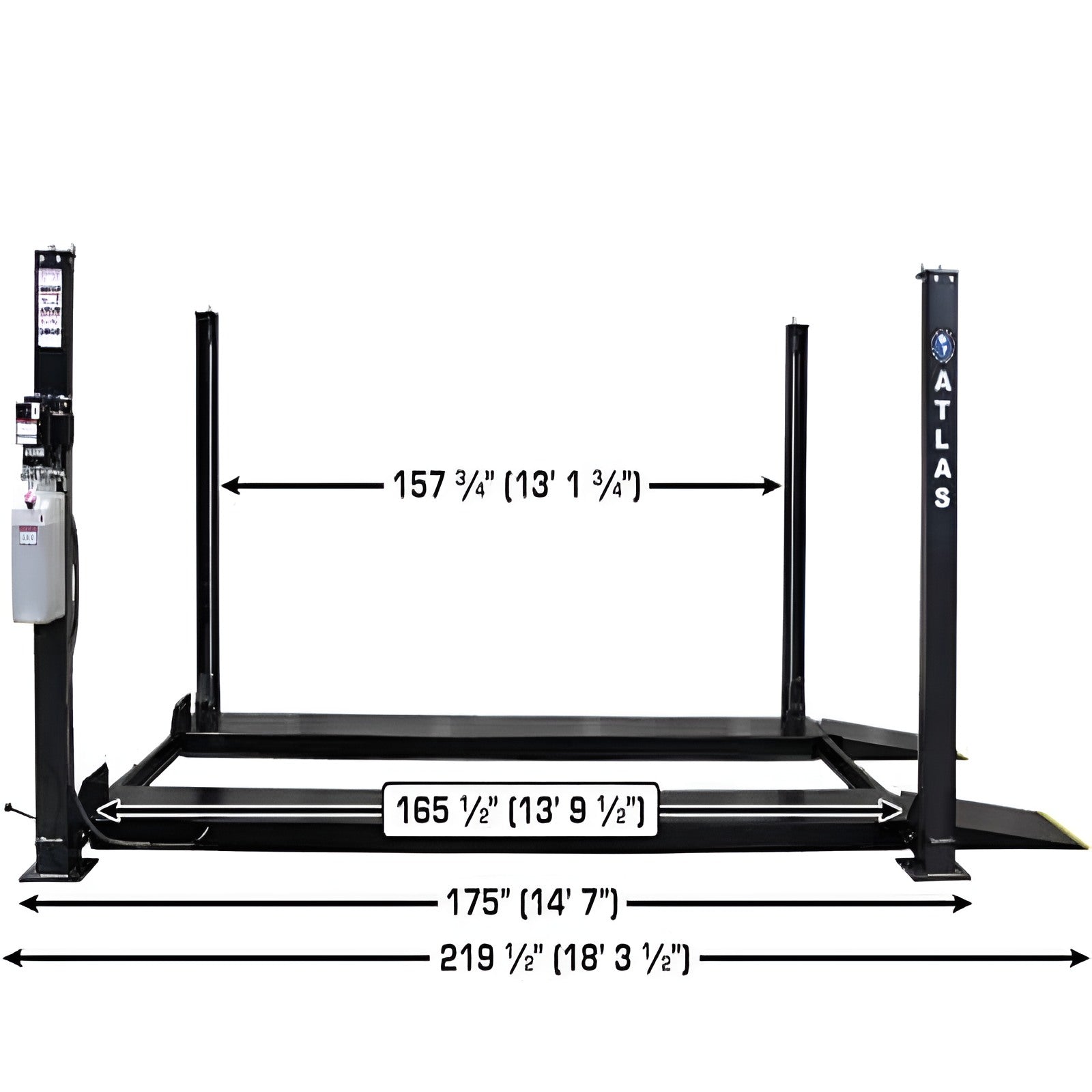 Atlas Apex 8, 8,000 lb 4 Post Vehicle Storage Lift - ALI Certified