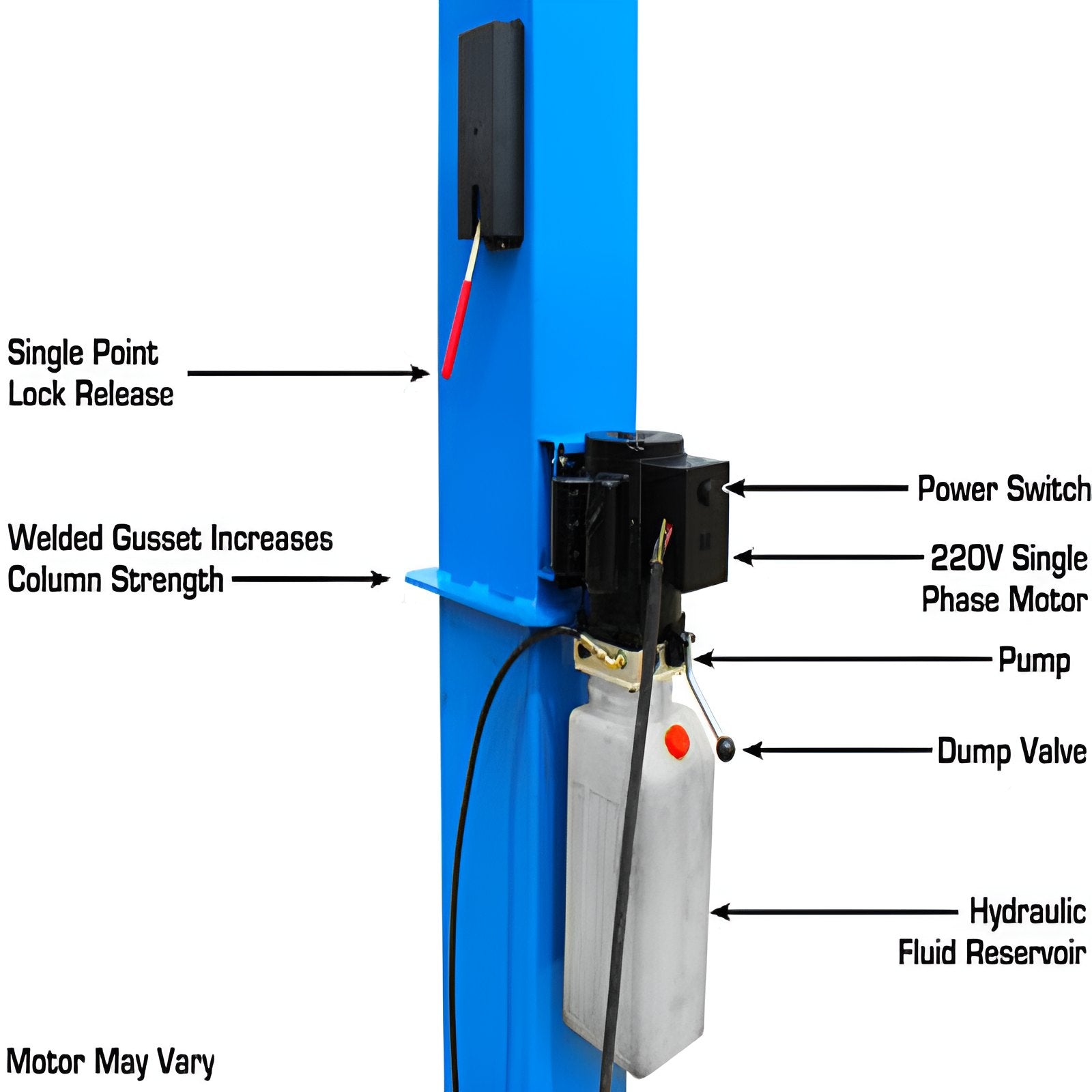 Atlas BP10000 10,000 lb 2 Post Lift - Low Ceiling; Commercial Grade