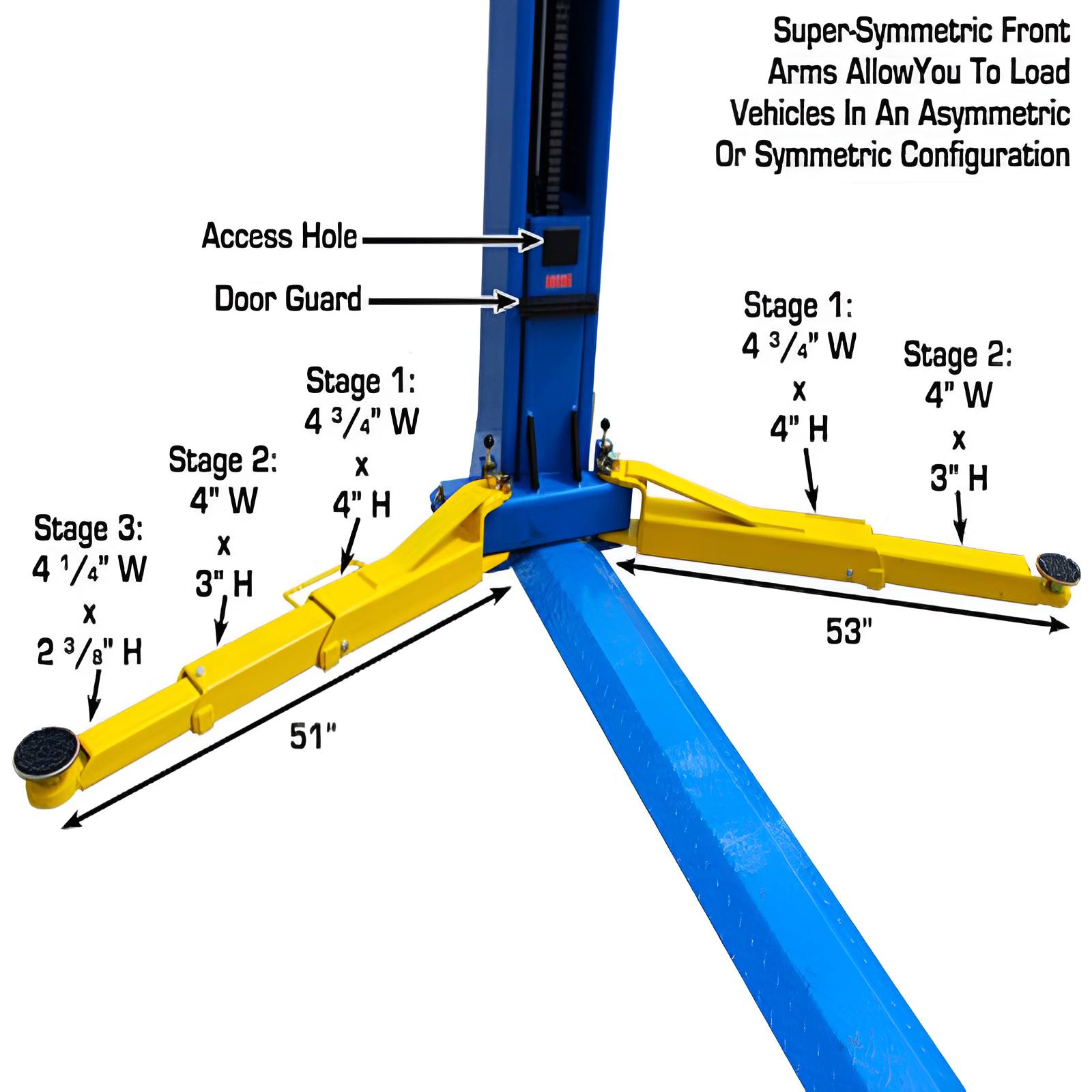 Atlas BP10000 10,000 lb 2 Post Lift - Low Ceiling; Commercial Grade