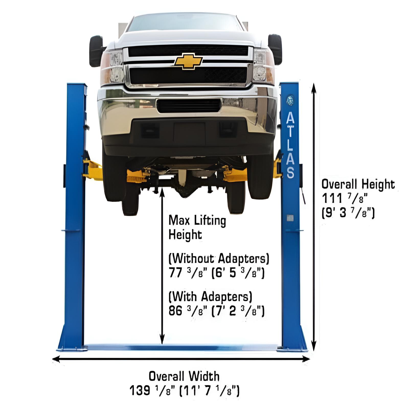 Atlas BP10000 10,000 lb 2 Post Lift - Low Ceiling; Commercial Grade