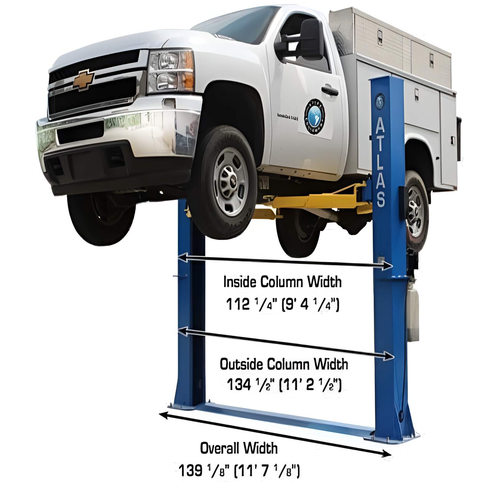 Atlas BP10000 10,000 lb 2 Post Lift - Low Ceiling; Commercial Grade
