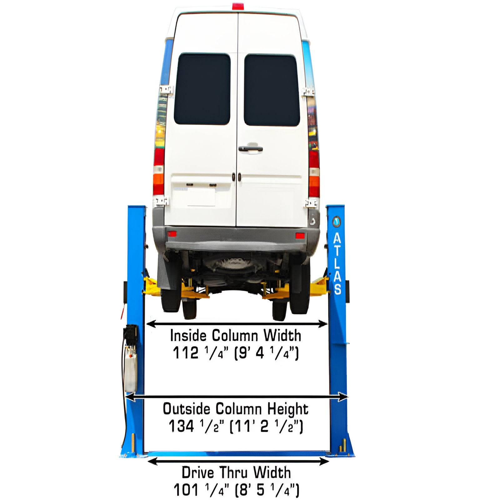 Atlas BP10000 10,000 lb 2 Post Lift - Low Ceiling; Commercial Grade