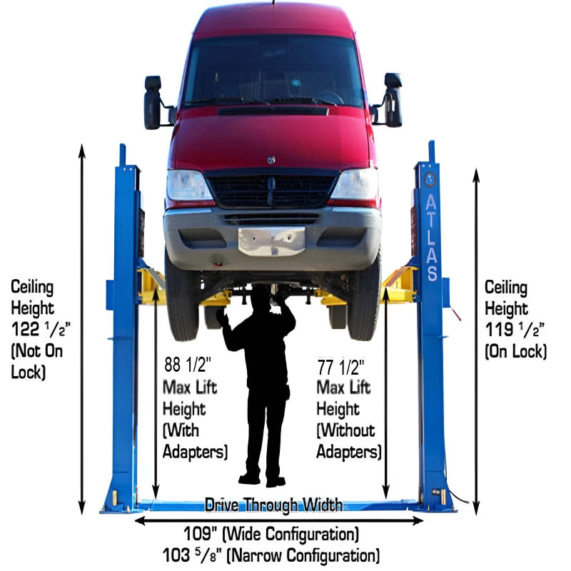 Atlas BP12000X, 12,000 lb 2 Post Lift - Commercial Grade