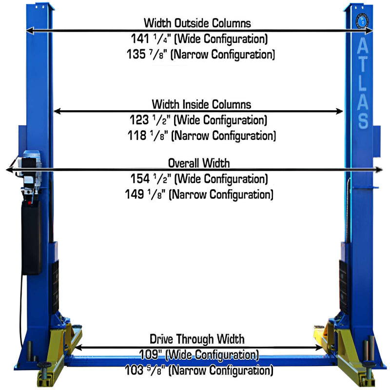 Atlas BP12000X, 12,000 lb 2 Post Lift - Commercial Grade