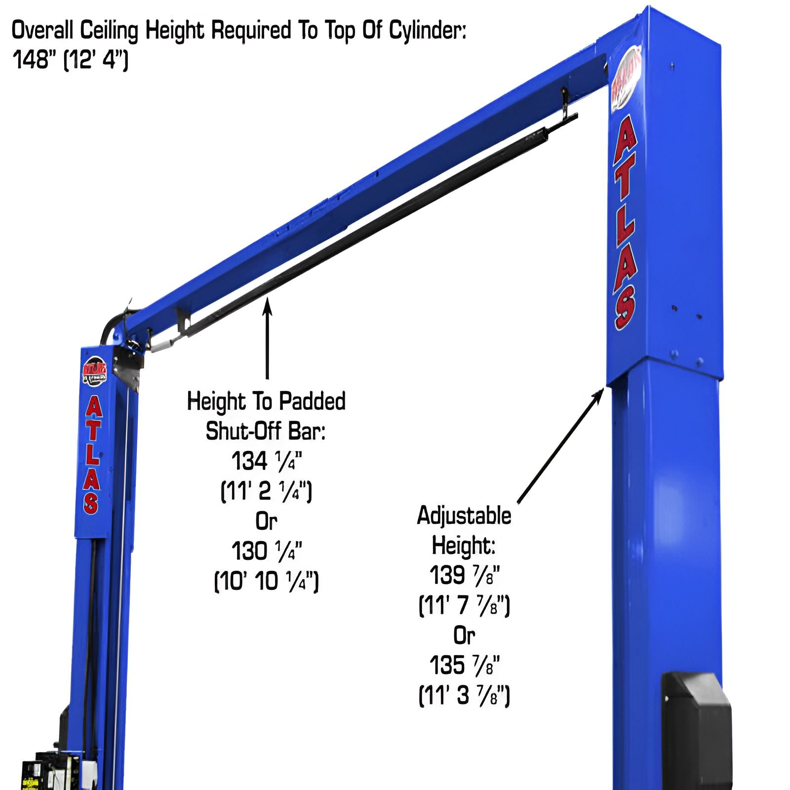 Atlas PVL10, 10,000 lb 2 Post Lift - ALI Certified