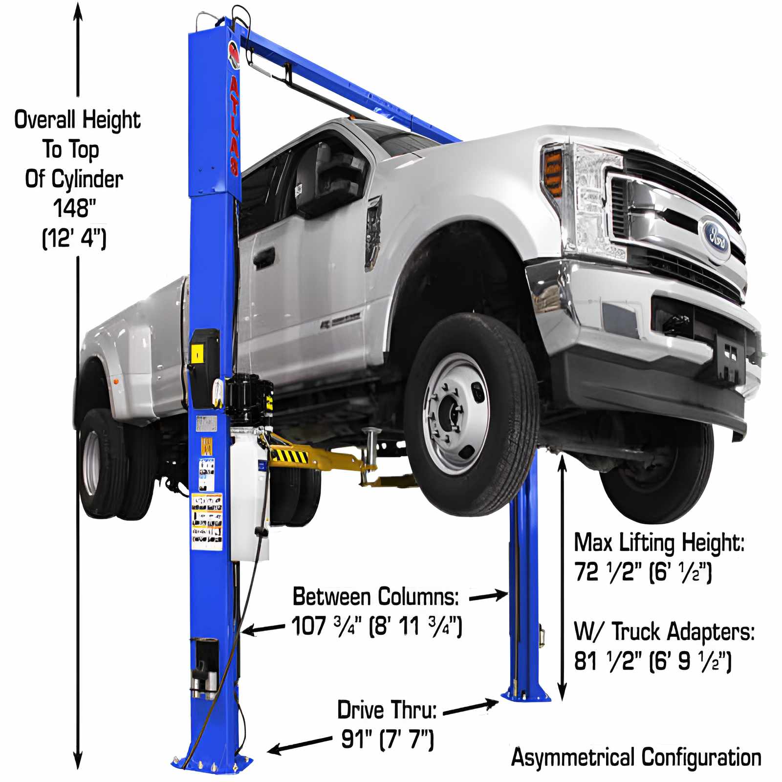 Atlas PVL10, 10,000 lb 2 Post Lift - ALI Certified