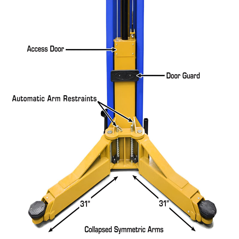 Atlas Platinum PVL-12 ALI Certified 12,000 Lbs. Capacity 2 Post Lift (Blue)