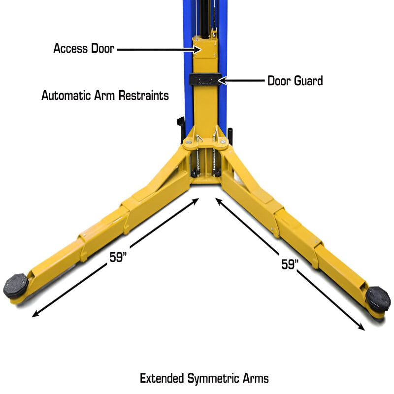 Atlas Platinum PVL-12 ALI Certified 12,000 Lbs. Capacity 2 Post Lift (Blue)