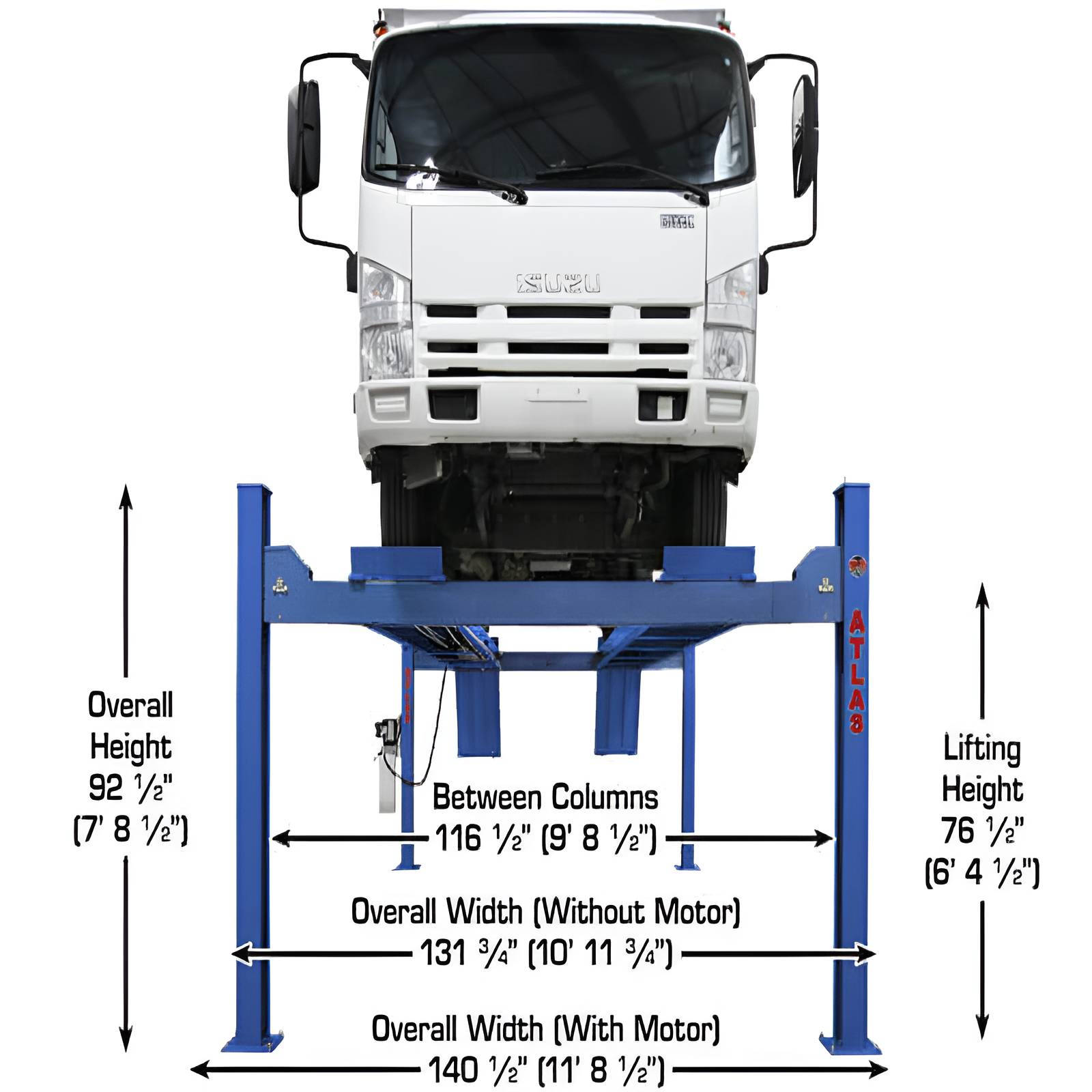 Atlas PVL14, 14,000 lb 4 Post Lift - ALI Certified