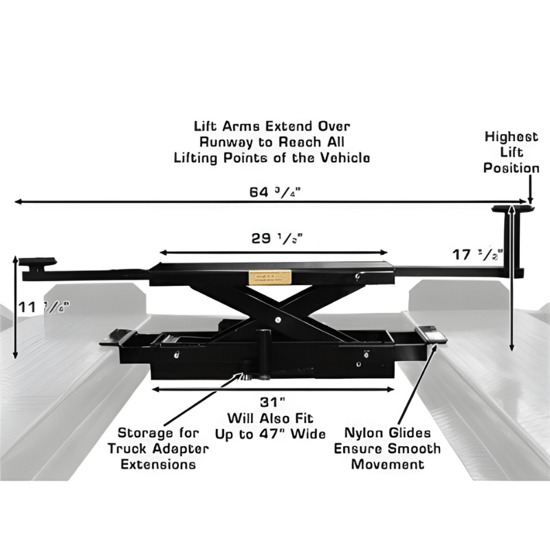 Atlas APEX 8 4 Post Lift + (2) ProJack35 Sliding Jacks Combo