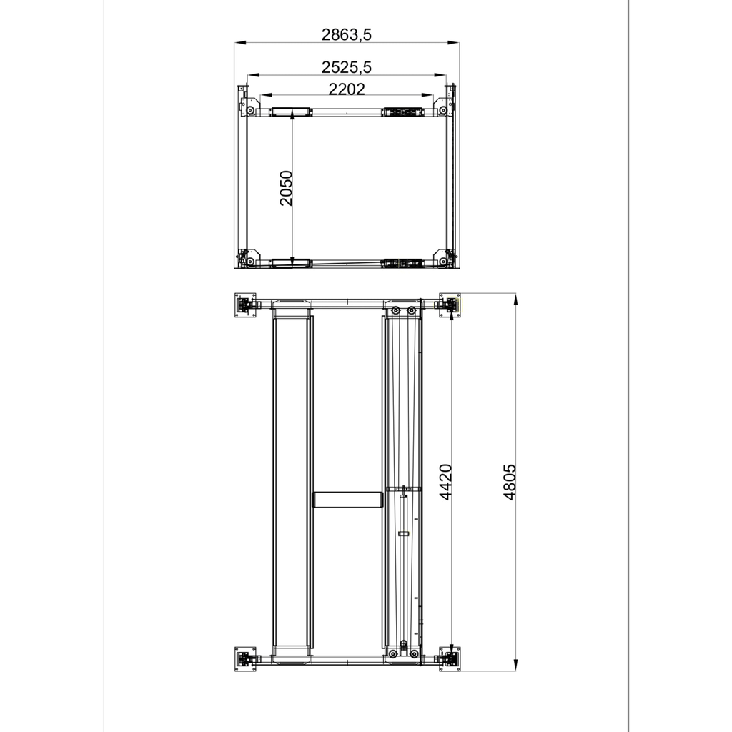 KATOOL KT-4H950 9,500lb 4 Post Lift - Heavy Duty