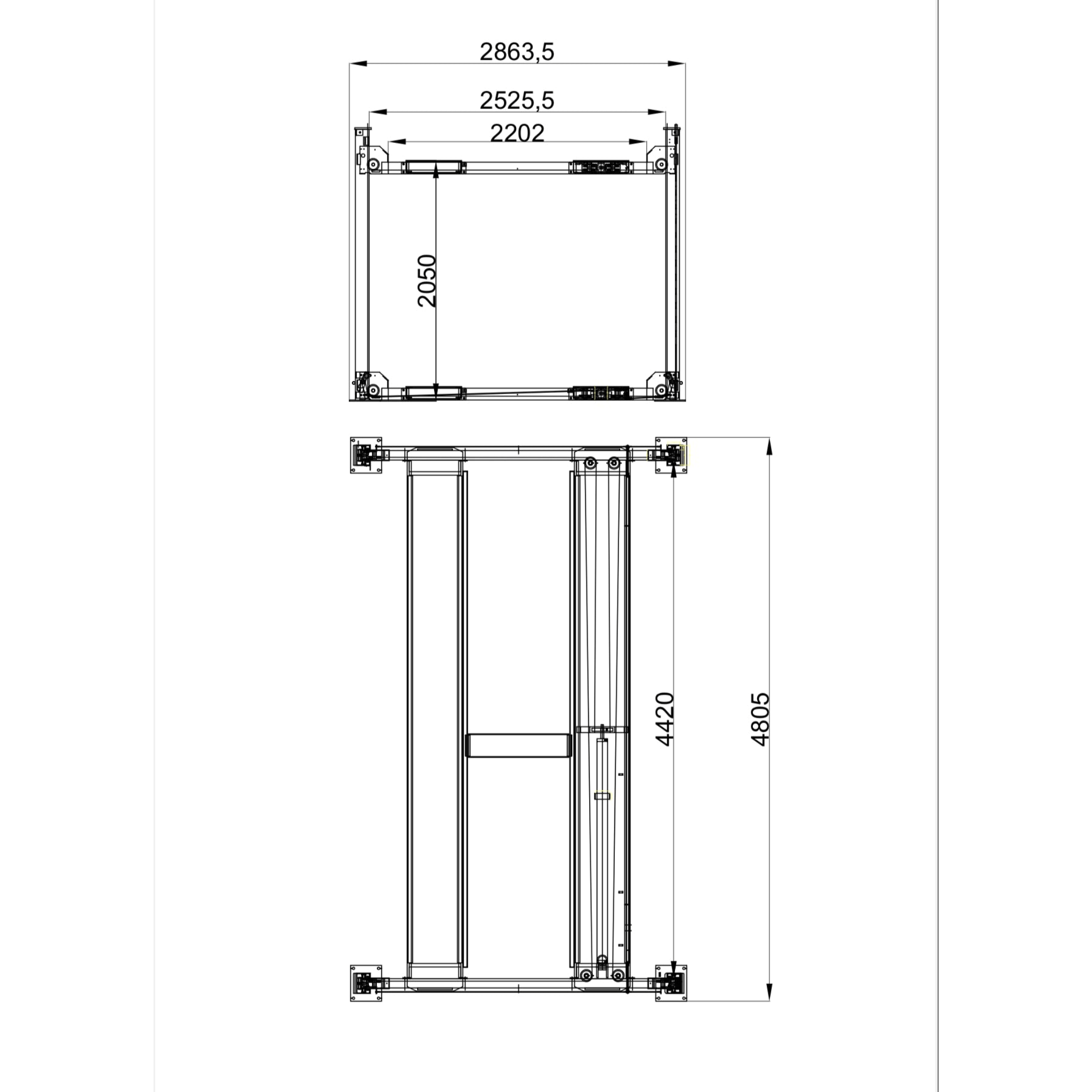 KATOOL KT-4H950 9,500lb 4 Post Lift - Heavy Duty