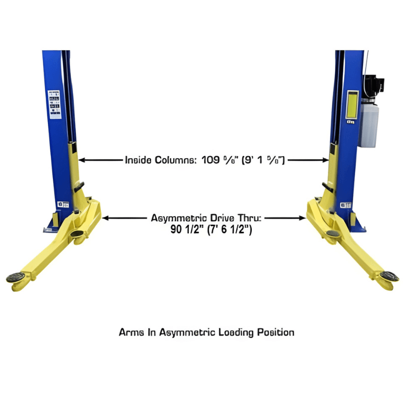 Atlas PRO 9D 9,000lb 2 Post Lift - Symmetric/Asymmetric Columns