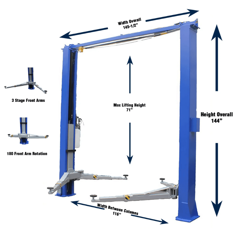 TP11KC DX 11000 lb 2 Post Car Lift