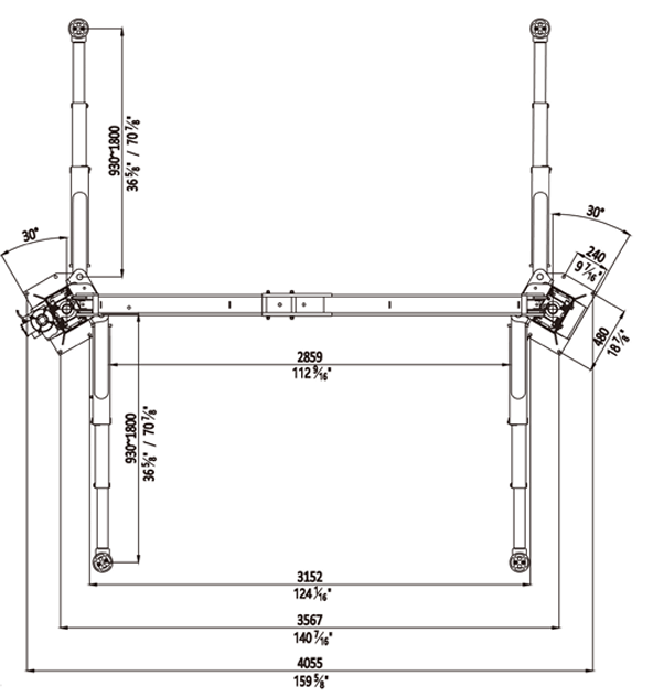 Titan HD2P-12KMSC 12,000lb 2 Post Lift - Master Series